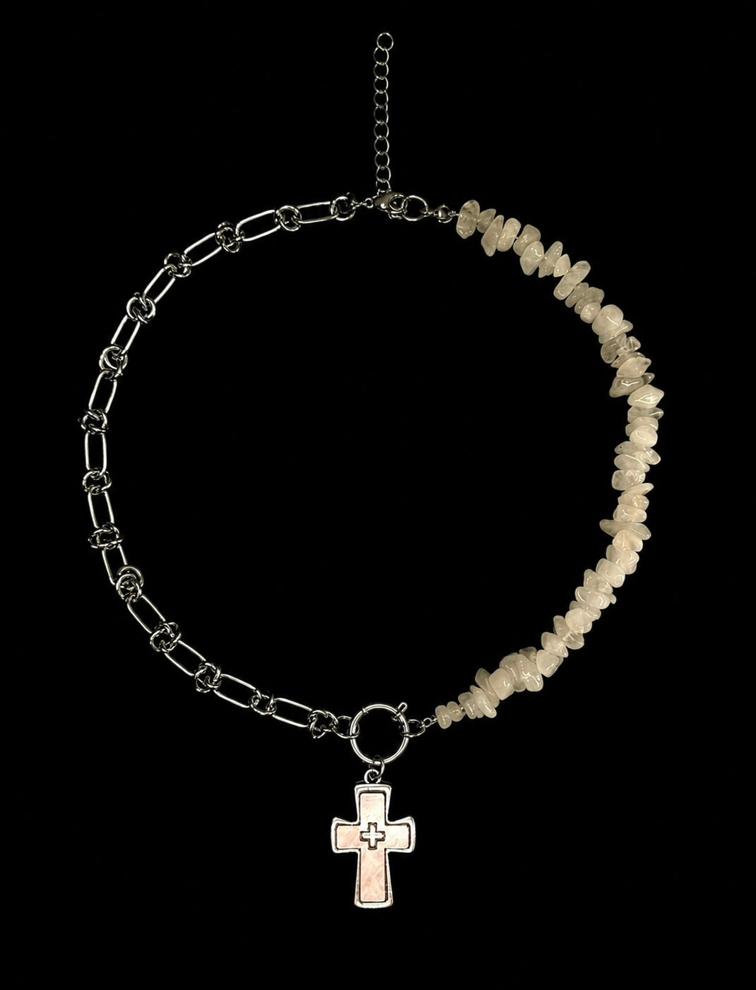PINK STONES CROSS